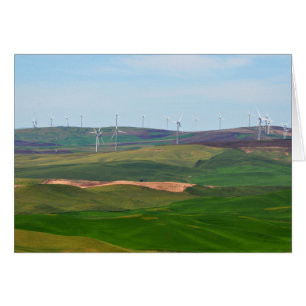 Molinos de viento en las colinas de Palouse de Ste