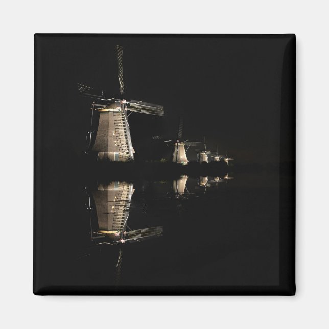 Molinos de viento iluminados en imán nocturno (Frente)