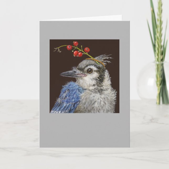 Molly, la naciente tarjeta azul jay (Anverso)