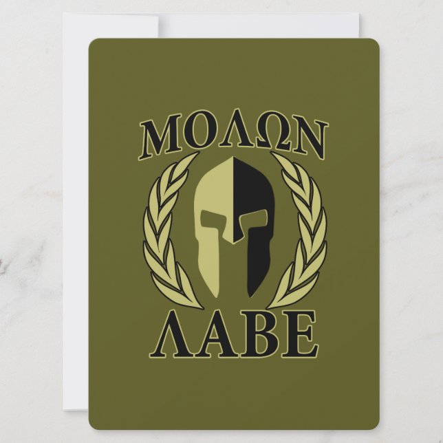Molon Labe Spartan Helmet Laurelles Olive Green (Anverso)