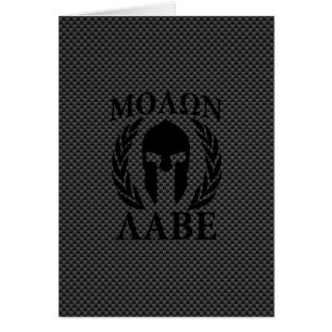 Molon Labe Warrior Laurels on Black Carbon