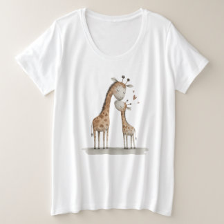 Mom & Baby Giraffe Cute Illustration