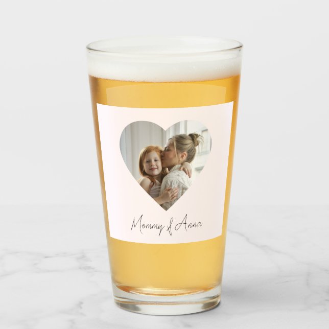 Mom Custom Name & Photo | Personalized Glass Cup (Anverso (lleno))
