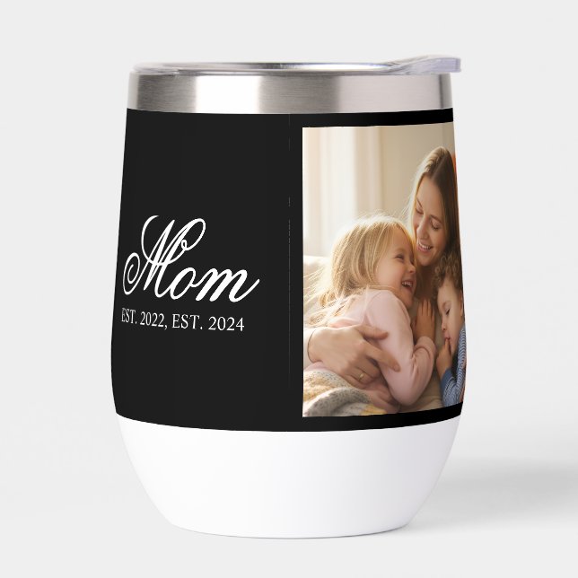 Mom Established Black Elegant Script Photo (Izquierdo)