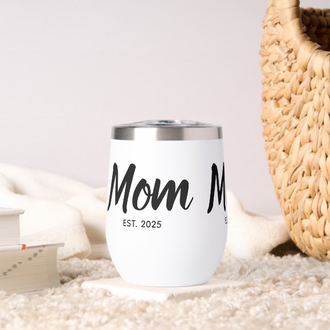  Mom Established  Date Black Script Custom (Sala de estar (girada))