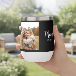 Mom Established Script Black and White Photo