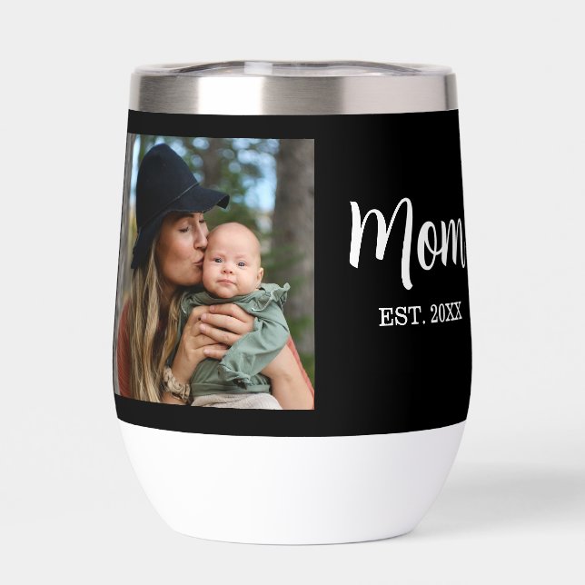 Mom Established Script Black Photo  (Trasero)