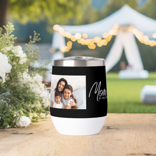 Mom Established Script Black Photo  (Boda (girada))