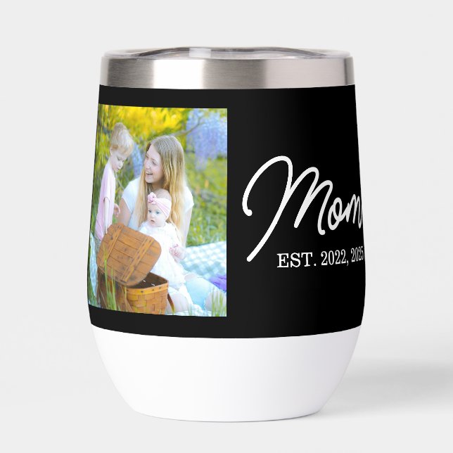 Mom Established Script Black Photo (Trasero)