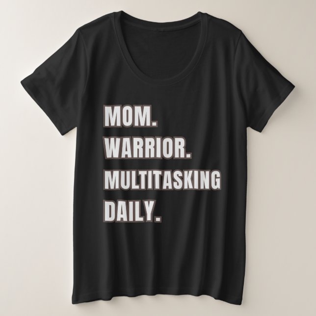 Mom Gift 2026 Mom Warrior Multitasking Daily Black (Anverso del diseño)