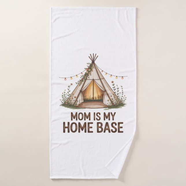 Mom Is My Home Base (Toalla de baño)