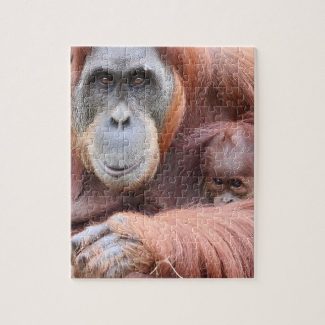 MOM ORANGUTAN CON BABILIDAD DE JIGSAW PUZZLE (Vertical)