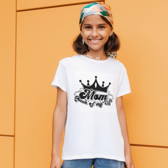 MOM Reina de mi vida Chicas camiseta blanca (Subido por el creador)