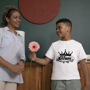 MOM Reina de mi vida Niños camiseta blanca