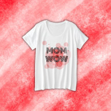 MOM WOW negro sobre rojo |