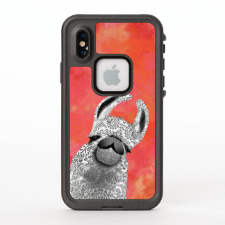 Moma Llama con acuarela de coral de llamada blanca