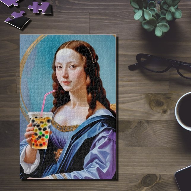 Momento de Bubble Tea de Mona Lisa – Rompecabezas  (Subido por el creador)