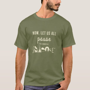 Momento de camiseta del verde caqui de la ciencia