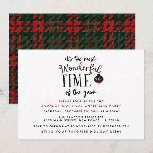 Momento maravilloso del año Navidades invitaciones (Anverso / Reverso)