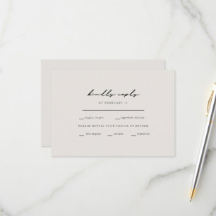 Momentos simples Opciones de cena Beige RSVP