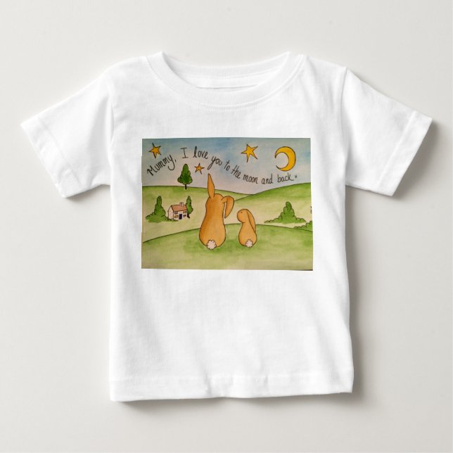 Momia, te amo a la luna y a la camiseta trasera (Anverso)