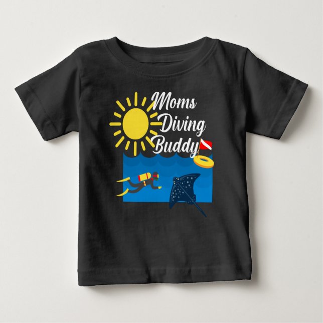 Moms Diving Buddy Design - Baby Fine Jersey T-Shir (Anverso)