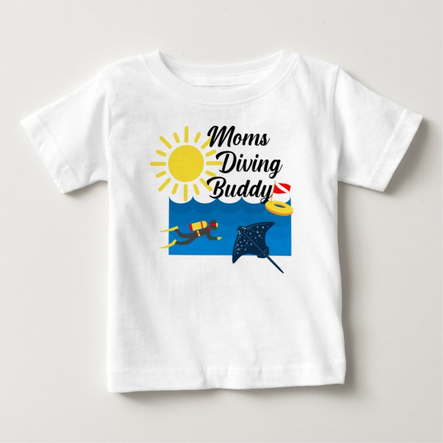 Moms Diving Buddy Design - Baby Fine Jersey T-Shir (Anverso)