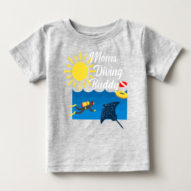 Moms Diving Buddy Design - Baby Fine Jersey T-Shir (Anverso)