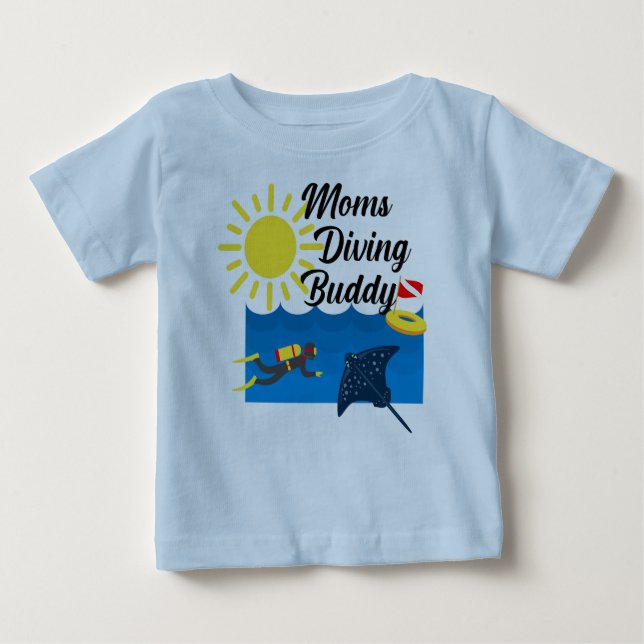Moms Diving Buddy Design - Baby Fine Jersey T-Shir (Anverso)