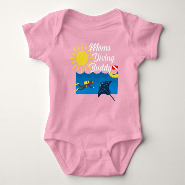 Moms Diving Buddy Design - Baby Jersey Bodysuit (Anverso)