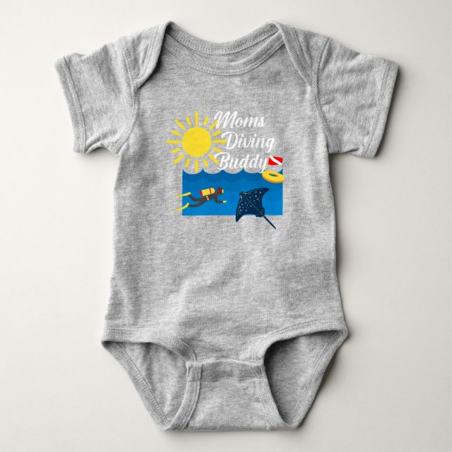 Moms Diving Buddy Design - Baby Jersey Bodysuit (Anverso)
