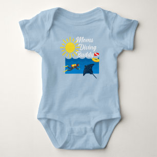 Moms Diving Buddy Design - Baby Jersey Bodysuit