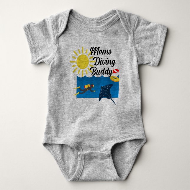 Moms Diving Buddy Design - Baby Jersey Bodysuit (Anverso)
