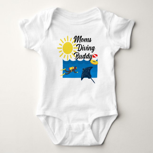 Moms Diving Buddy Design - Baby Jersey Bodysuit (Anverso)