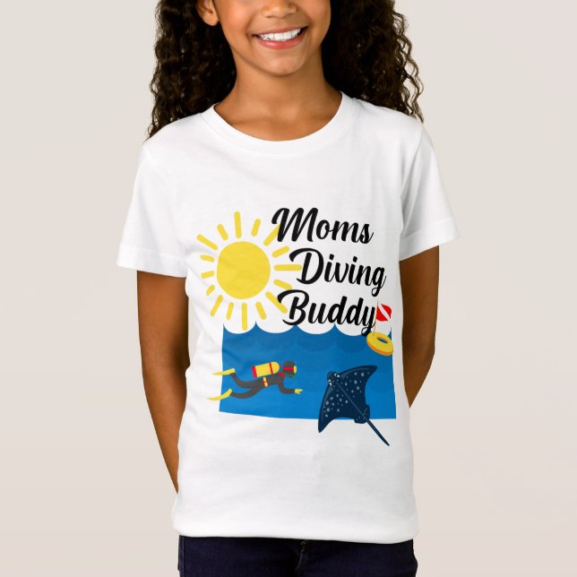 Moms Diving Buddy Design - Chica Fine Jersey T-Sh (Anverso)