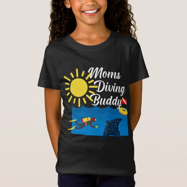 Moms Diving Buddy Design - Chica Fine Jersey T-Sh (Anverso)