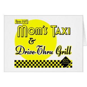 Moms Taxi & Drive-Thru Retro Art Card