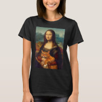 Mona Lisa + Camiseta para camisetas Cat