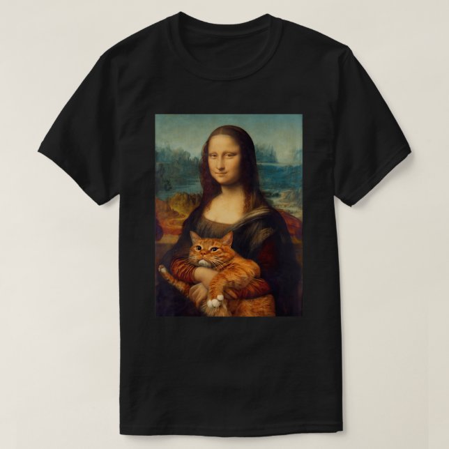 Mona Lisa + Camiseta para camisetas Cat (Diseño del anverso)
