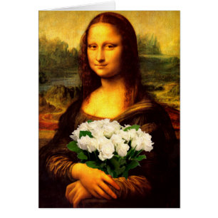 Mona Lisa Con Bouquet De Rosas Blancas