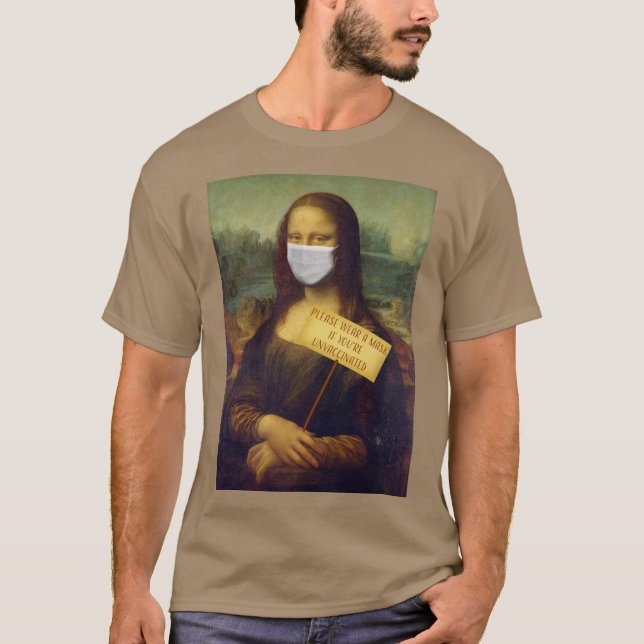 Mona Lisa dice: Por favor, use una camiseta con má (Anverso)