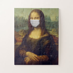 MONA LISA FUNNY MASK FASK JIGSAW PUZZLE