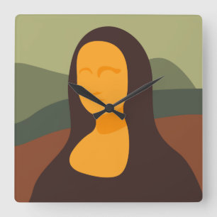 Mona Lisa Pintando Reloj de pared de Art Square
