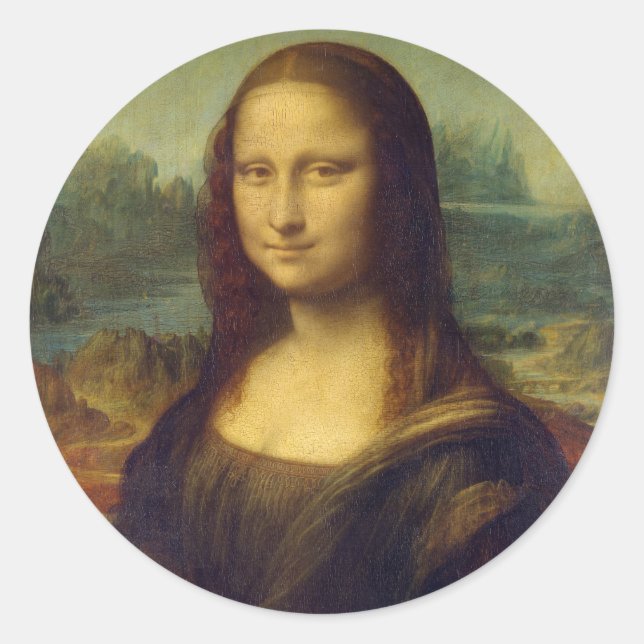 Mona Lisa Round Pegatina (Anverso)