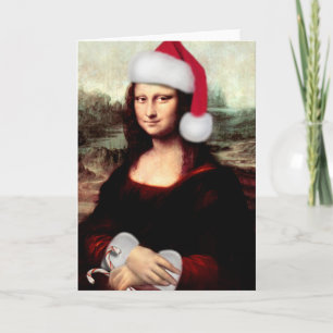Mona Lisa Sombrero de Santa Navidad