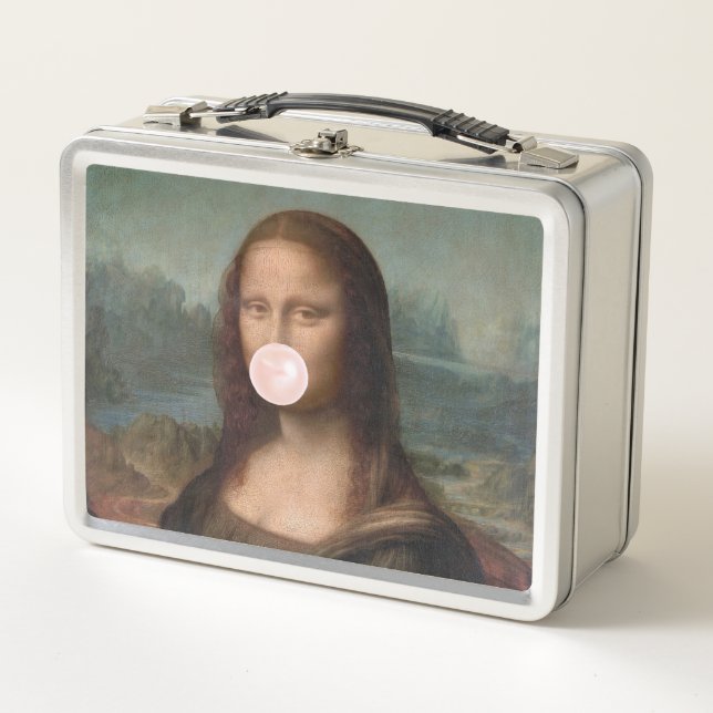 Mona Lisa Soplando chicle rosa (Anverso)