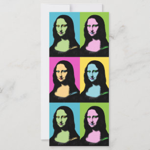 Mona Lisa - Tarjeta plana con estilo de arte pop