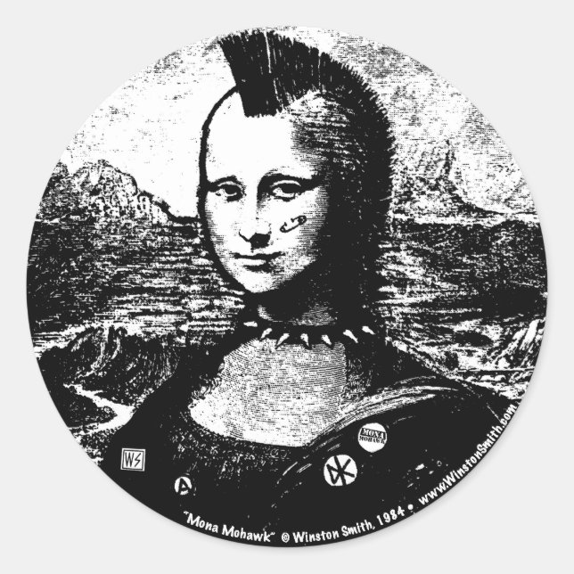 Mona Mohawk Pegatina (Anverso)