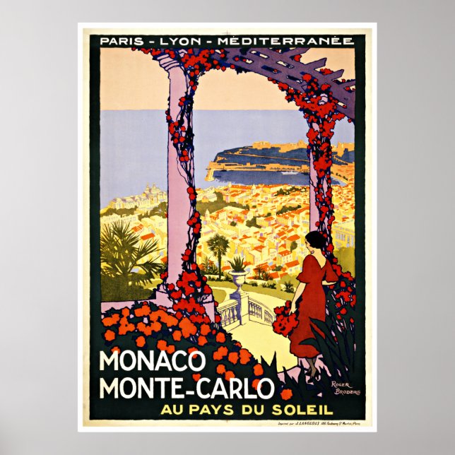 Mónaco Monte Carlo - Posters de viajes de época (Frente)