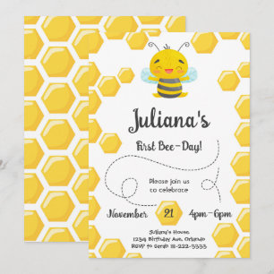 Monada Invitación de Cumpleaños al Primer Cumpleañ